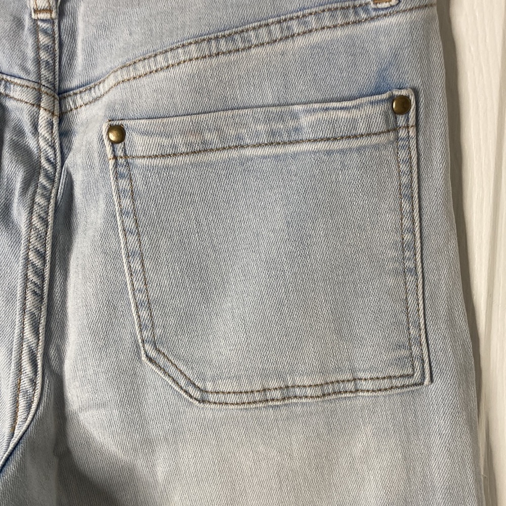 Maeve by Anthropologie Wide Leg Light Blue Jeans Size 6 Cotton Blend Tiny Flaw - Picture 4 of 10